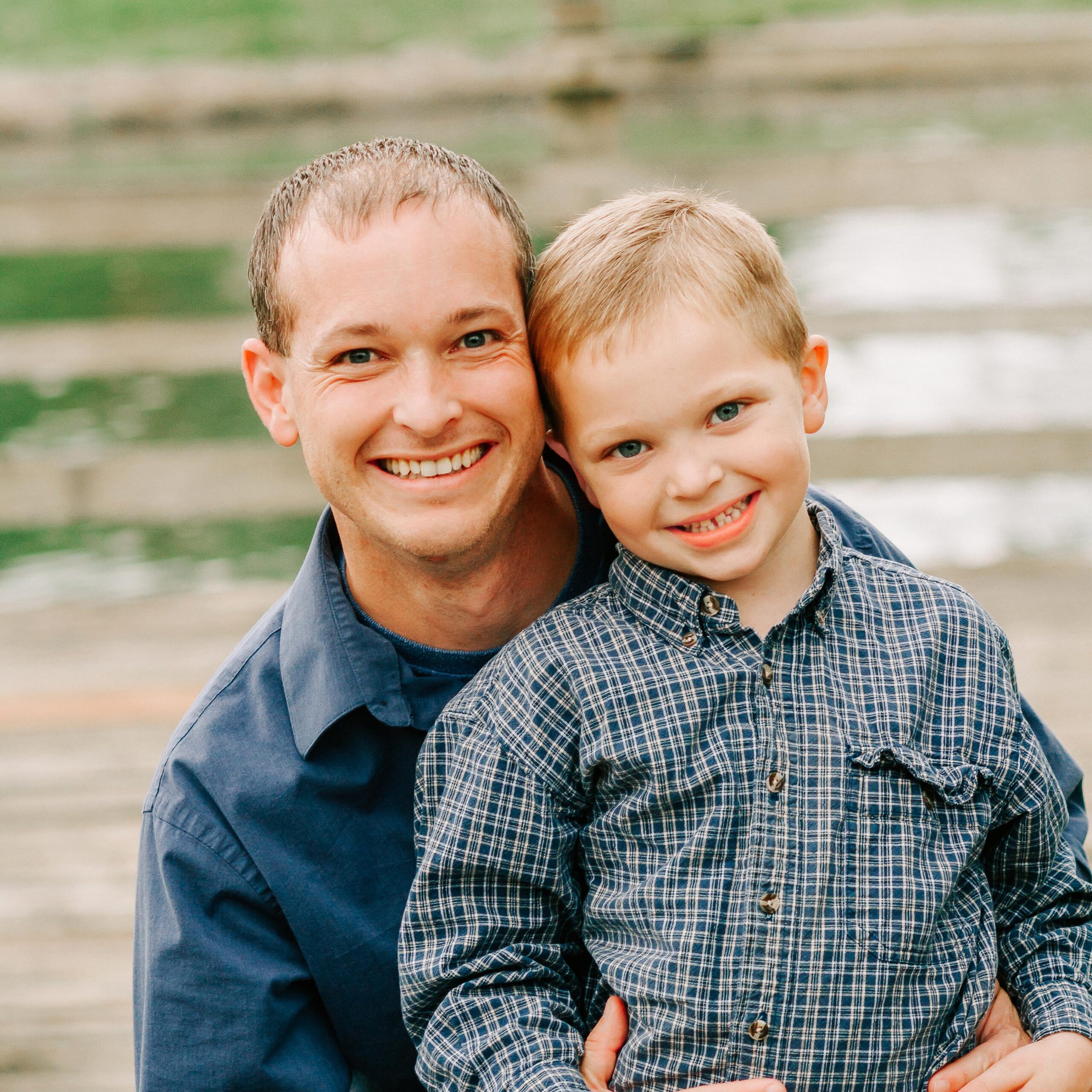 Father and son photo at Grand Prairie Park, Albany, OR