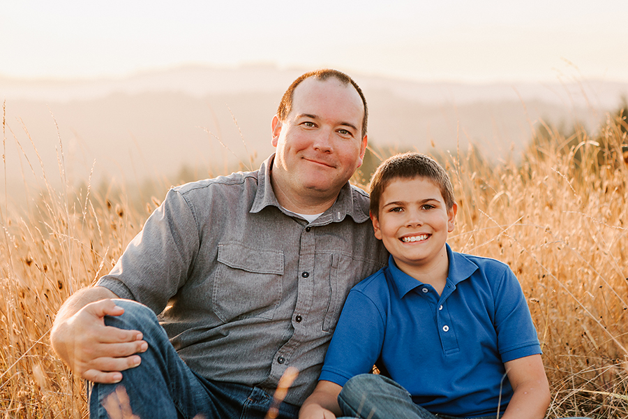 Father and son at Fitton Green Natural Area Corvallis OR